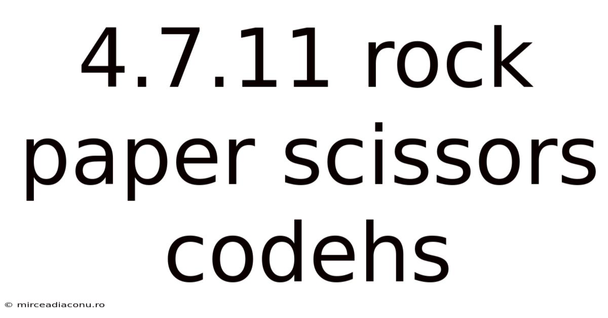 4.7.11 Rock Paper Scissors Codehs