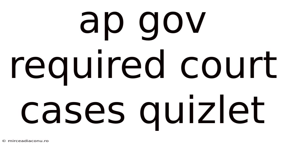 Ap Gov Required Court Cases Quizlet