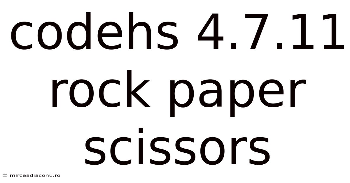 Codehs 4.7.11 Rock Paper Scissors