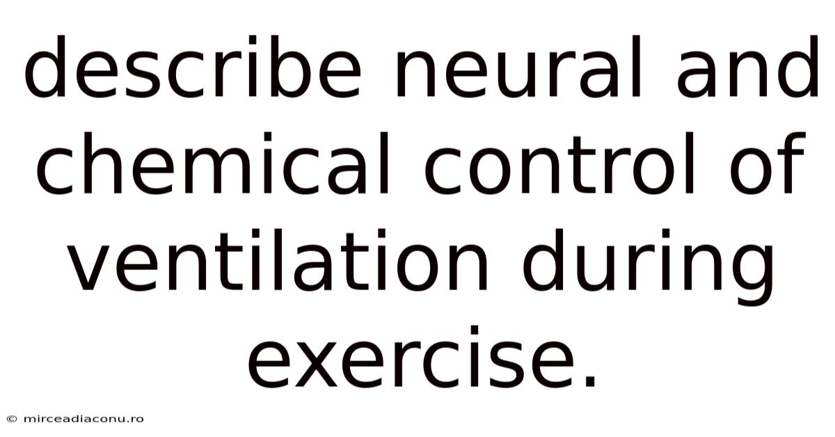 Describe Neural And Chemical Control Of Ventilation During Exercise.