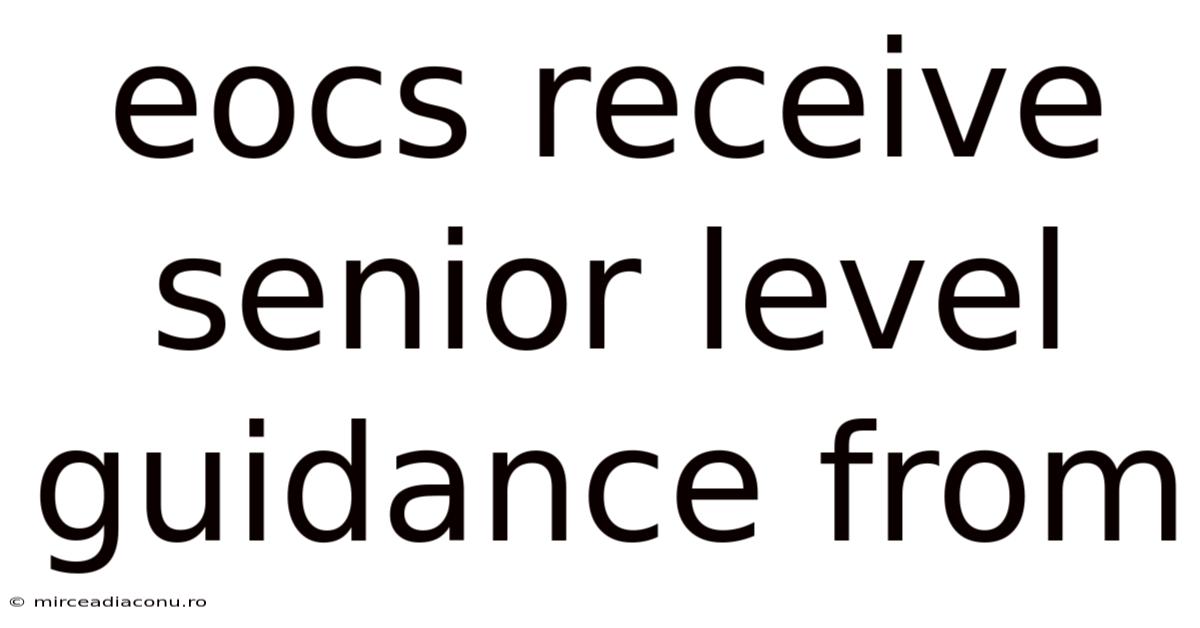 Eocs Receive Senior Level Guidance From