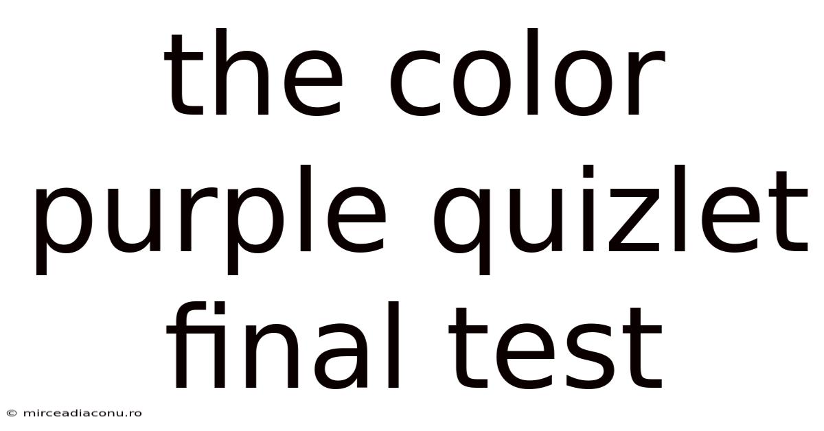 The Color Purple Quizlet Final Test