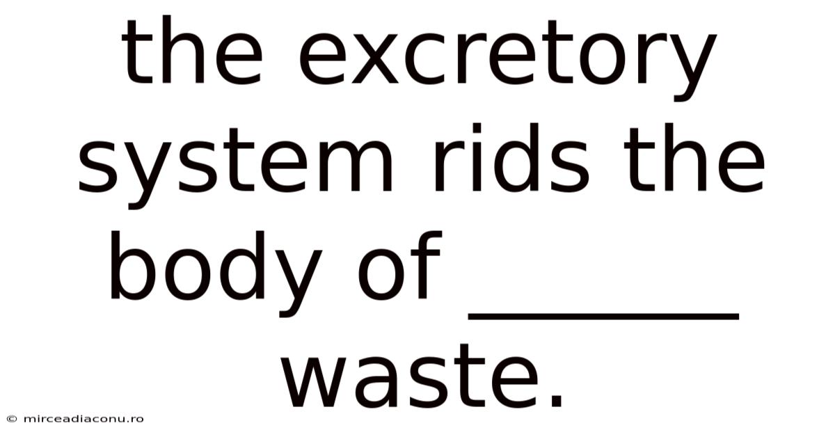 The Excretory System Rids The Body Of ______ Waste.