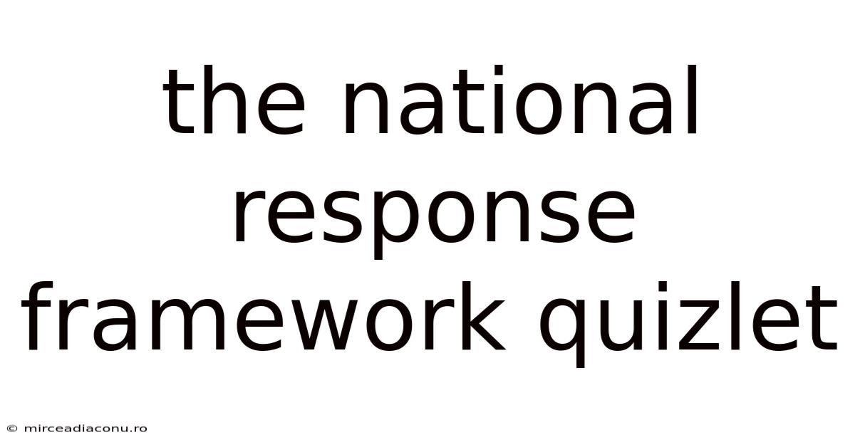 The National Response Framework Quizlet
