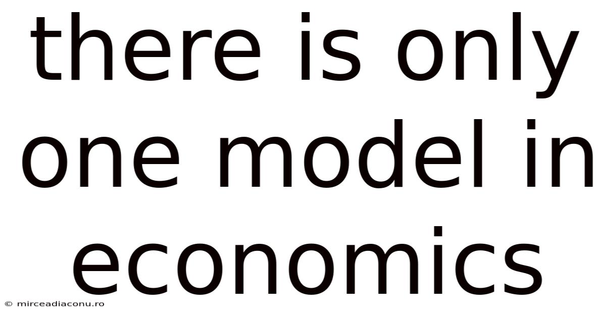 There Is Only One Model In Economics