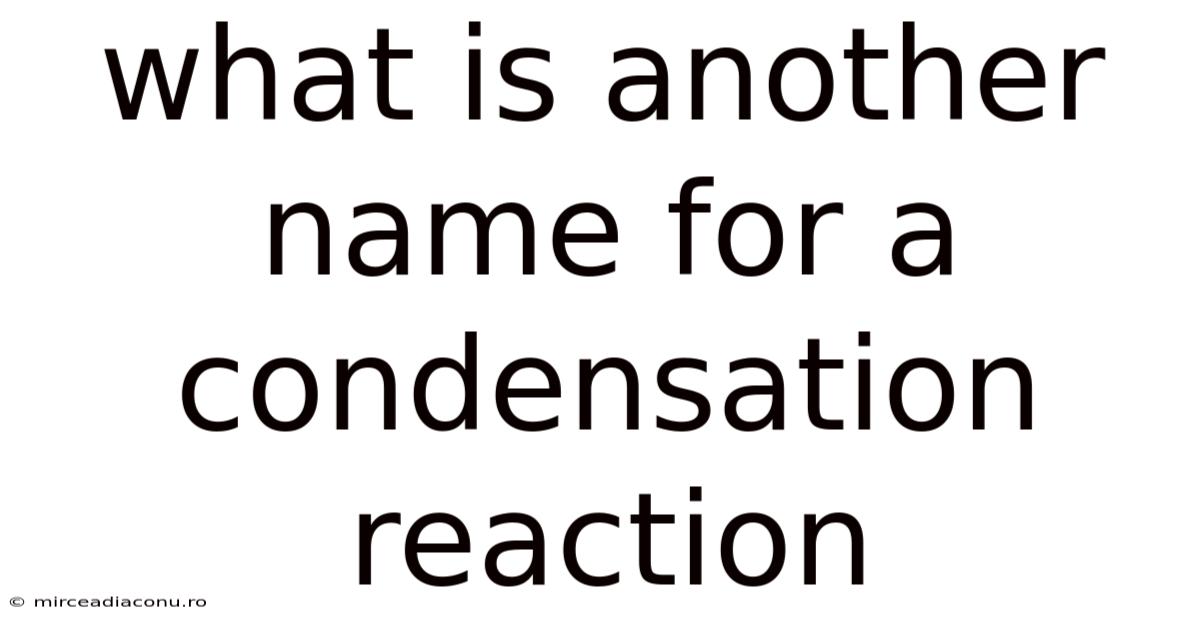 What Is Another Name For A Condensation Reaction
