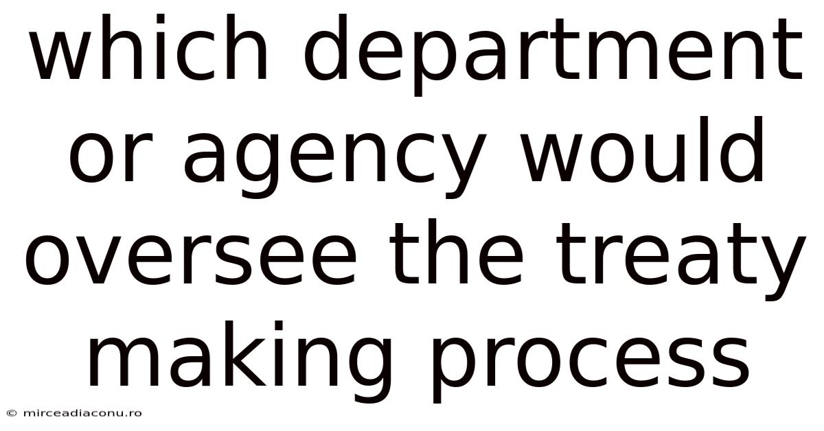 Which Department Or Agency Would Oversee The Treaty Making Process