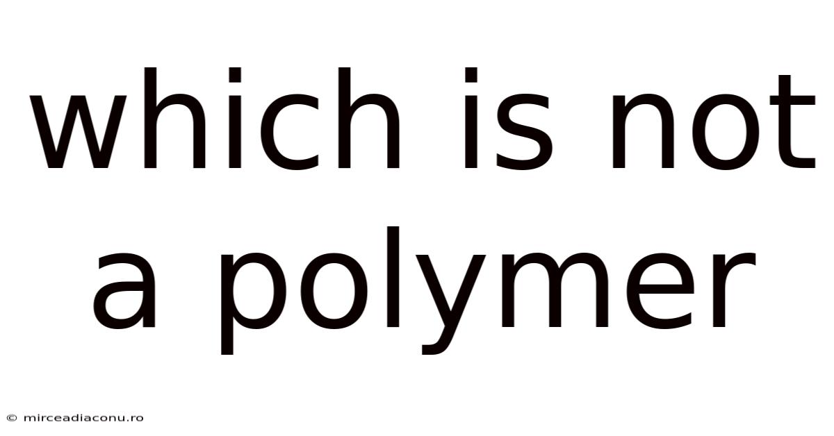 Which Is Not A Polymer