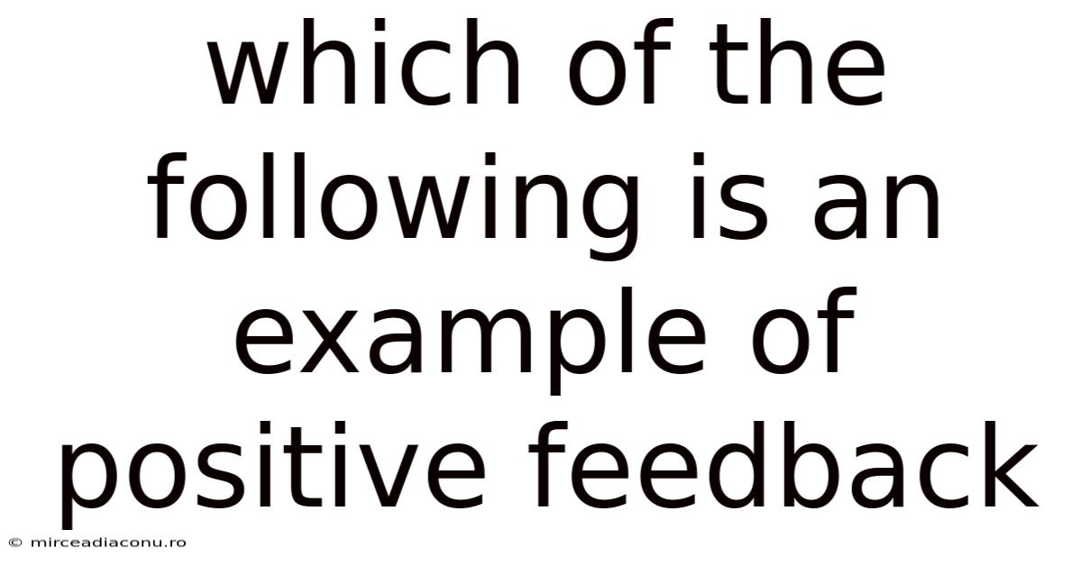 Which Of The Following Is An Example Of Positive Feedback